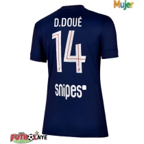 Camiseta Paris Saint-Germain Desire Doue #14 Primera Equipación para mujer 2025-26 manga corta